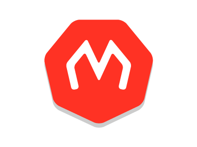 Personal Mark heptagon logo m mark red vector