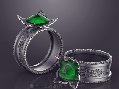 Chain Ring diamond jewelry keyshot ring shyne zbrush