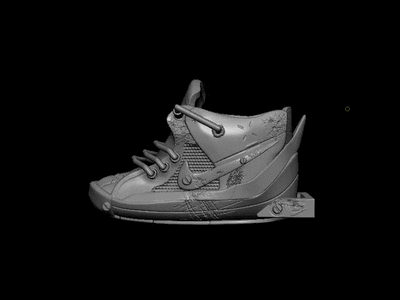 Iron Nike Turntable 3d gif keyshot max mecha nike photoshop pixologic shyne sneaker turntable zbrush