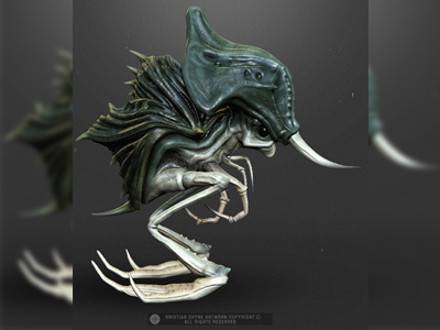 Larva 3d creature larva photoshop shyne zbrush