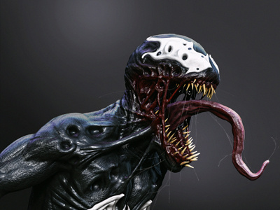 Venom 3d marvel photoshop shyne venom zbrush