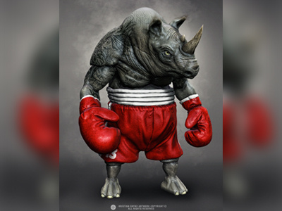 Floyd The Rhino Boxer 3d boxer character photoshop rhino shyne zbrush