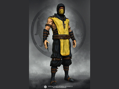 Scorpion 3d kombat mortal photoshop scorpion shyne zbrush