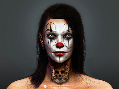 Clown 3d clown girl photoshop shyne zbrush