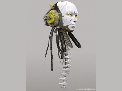 Cyborg head 3d cyborg keyshot mech photoshop zbrush