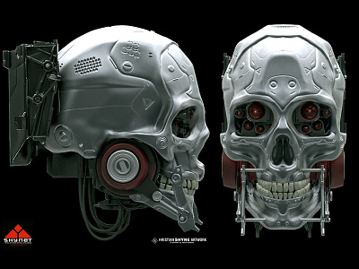 Front/Side view 3d cyborg keyshot mech photoshop skull zbrush