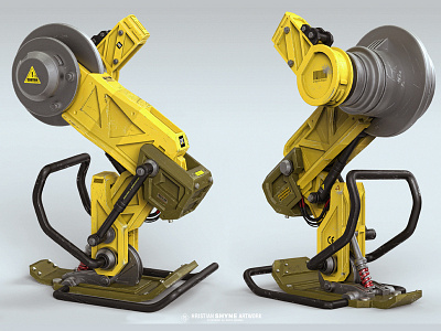 Robotic leg 3d cyborg keyshot leg mech photoshop zbrush