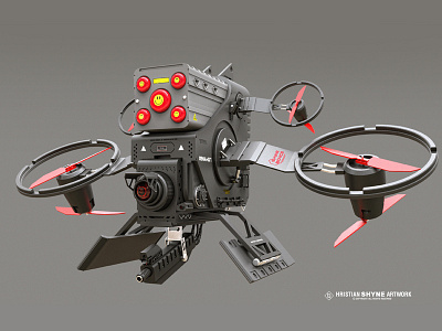 Drone 3d drone keyshot kitbash mech moi photoshop robotic scifi zbrush