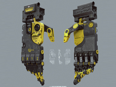 Bionic Hand 3d concept conceptart conceptdesign hristian shyne style