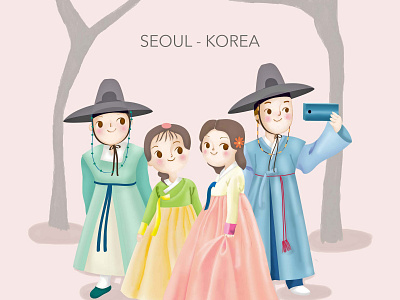 Hanbok Korea character design cute illustration digital art drama hanbok illustration korea