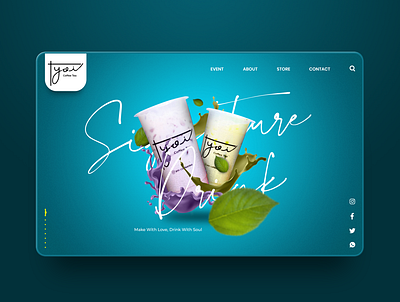Yoi Coffee Tea UI Design creative design drink ideas landing page photoshop ui ui design user interface web website