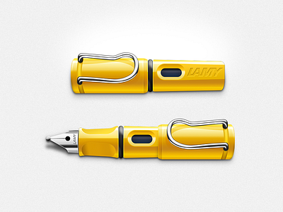 yellow LAMY pen icon cute icon lamy pen realistic