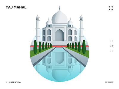Taj Mahal illustration art flat illustration mahal taj vertor