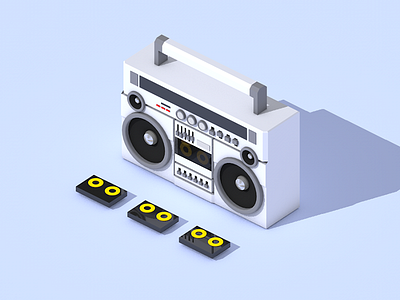 Boombox & Tape Illustration