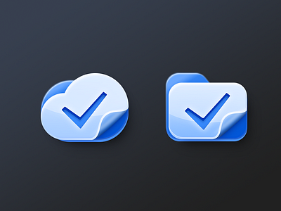 Cloud & Folder Icon fold glass