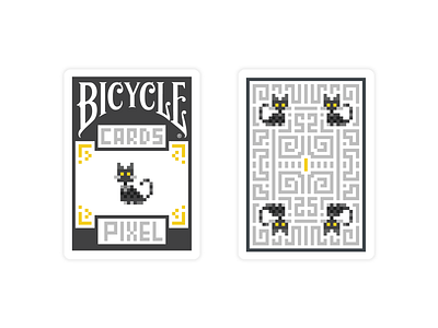 Pixel x Bicyle Cats & Dogs Playing Card 8 bit art bicycle cards cats cute design icon pixel playing cards