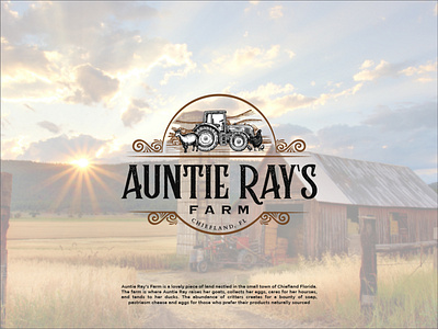 Auntie Ray's Farm Logo Design branding design farm logo illustration logo logo design typography vintage design vintage font vintage logo