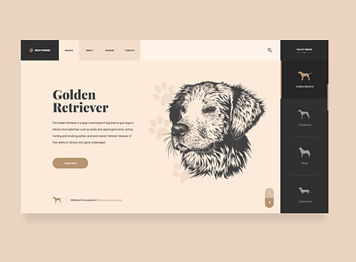 UI Design - Dog Breeds Website Design dog website landing page ui design ux design webdesig website website concept