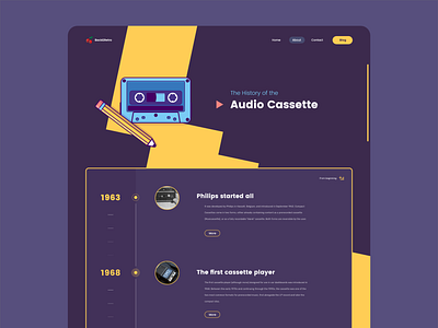 UI Design - Audio Cassette creative design trends graphic design illustration inspiration landing page ui design ux design website website concept