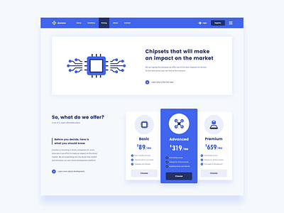 UI Design - Chipsets Distribution For Drones - Pricing Page design design trends drone drone chipset illustration inspiration inspire landing page ui design ux design website website concept