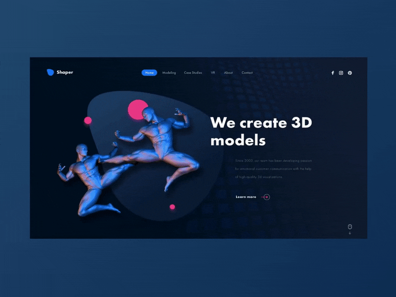 UI Design - Daily UI - Shaper 3D Agency animation creative inspiration inspire landing page motion design scroll animation ui ui design ui ux ux design web design web inspiration website website concept