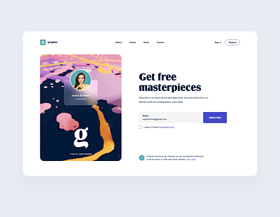 Get Free Art - UI Design creative design design trends graphic design inspiration landing page ui design ui ux uiux ux design webdesign website design