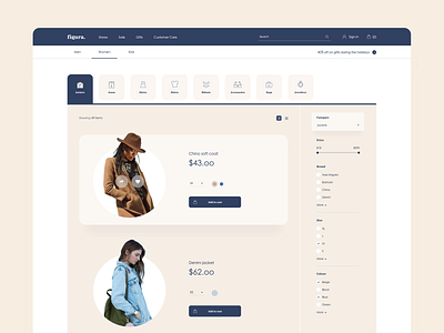 Figura - Online Clothing Shop creative design inspiration landing page ui ui design ux design website