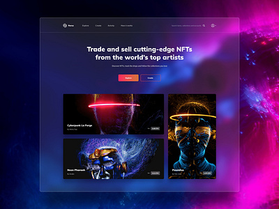 NTF's Marketplace - Landing Page Design