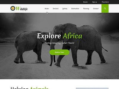 Wild Life a Animal Category Web Template