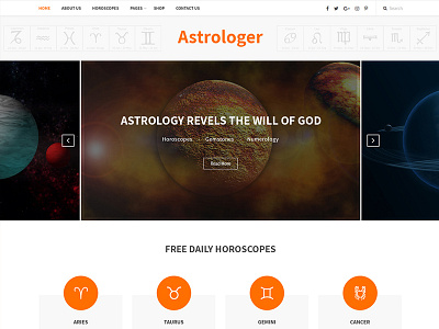 Astrology Readymade web page designs branding design flat ux web web design website wordpress wordpress blog wordpress development wordpress templates wordpress theme