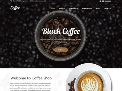 Readymade Website Design for Coffee Cafes