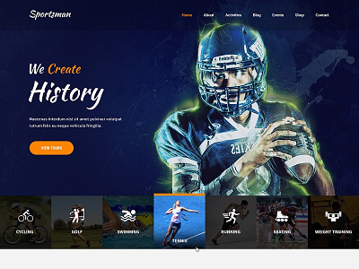 Sport & Recreation Website Template design flat ux web web design website wordpress wordpress blog wordpress development wordpress templates wordpress theme