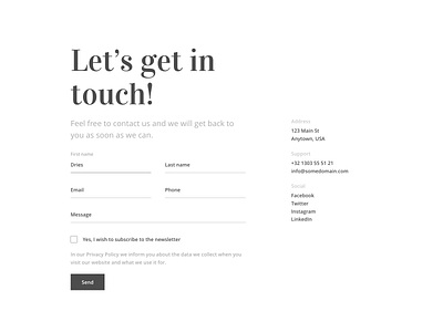 Contact Us - 028 - DailyUI contact form contactus dailyui ui web