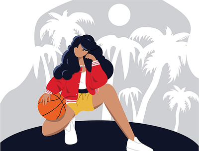 Basketball Girl basketball character girl happy illustration people