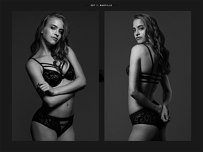 Ellipsis Intimates black and white lightbox lingerie modern web design website