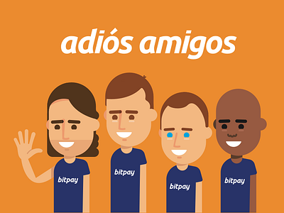 Adiós Amigos adios amigos bitcoin bitpay characters illustration vector