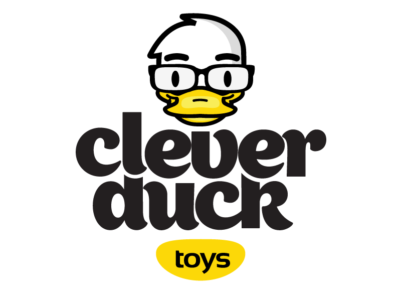 Clever Duck Toys logo branding clever duck logo nerd toys