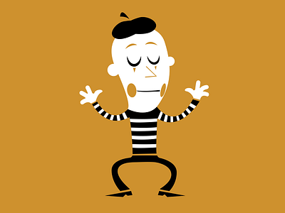 Mime character coper illustration mime vector