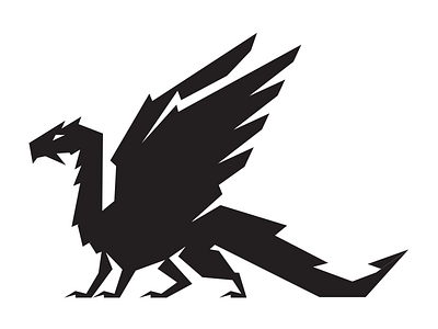 Iron Dragon logo branding dragon illustration. black iron logo vector white