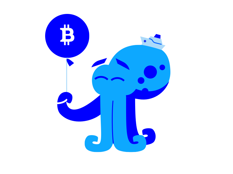 Kraken mascot . bitcoin blue character illustration kraken mascot octopus vector