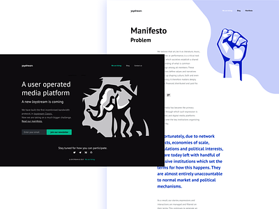 Joystream website bitcoin blockchain design elephant illustration joystream landing manifesto web website