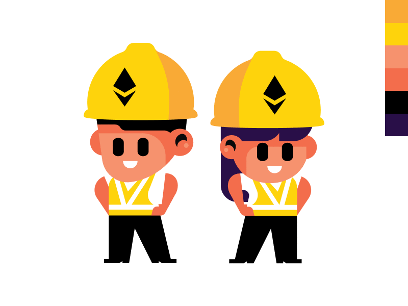 Buidler character 👷‍♀️👷 buidler builder character concept characters design constructor crypto ether ethereum illustraion vector
