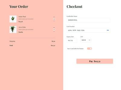 Daily UI #002 Credit Card Checkout