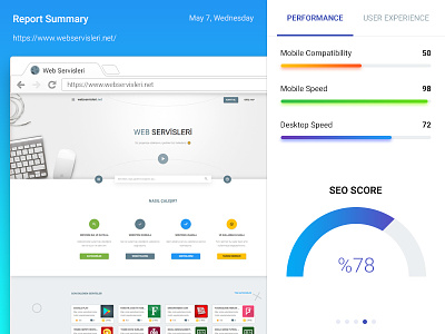 SEO Report Summary desktop speed material design mobile compatibility mobile speed report summary seo ui user experience user interface ux website