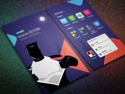 Business Card - Freelance Full Stack Developer app application business card card developer freelance full menu phone print stack style