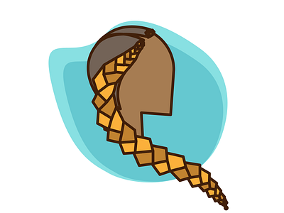 Braids flat illustration flat illustrator icon illustrator logo