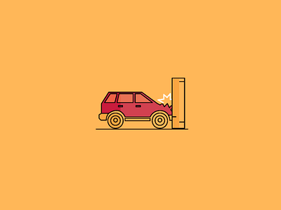 Failed [empty state] accident car empty state flat illustration line drawing pale colors shadows ui ux vector illustration