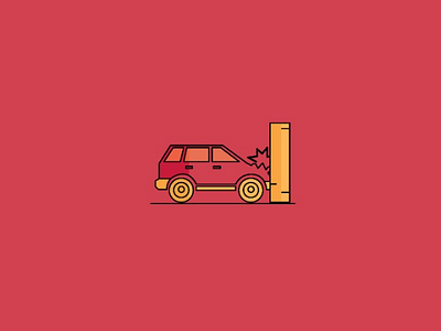 Failed v2 [empty state] accident car flat illustration line drawing pale hues ui ux vector illustration