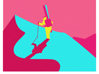 Climb [parody] environmental illustration flat illustration flats grain pepper salt ski skiiing