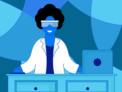 Blue Scientist flat illustration flat illustrator illustrator